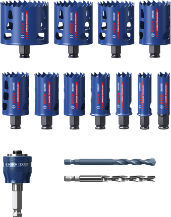 Juego de sierras de corona multimaterial Bosch EXPERT, 14 piezas.